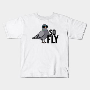 So Fly Cute Pigeon Bird Pun Kids T-Shirt